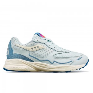 Saucony 3D Grid Hurricane Chromatic Ljusblå | 10263-EGBV