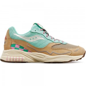 Saucony 3D Grid Hurricane Earth Citizen Turkos Grå | 32976-WTIA