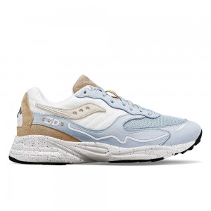 Saucony 3D Grid Hurricane Premium Ljusblå Grädde | 83904-ACMN