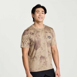 Saucony Explorer Short Sleeve Blå Grå | 39524-HPLN