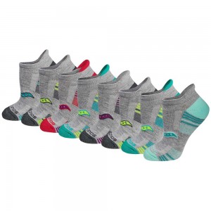 Saucony Glory Performance No Show Tab 8-Pack Socks Grå | 72581-HTRL