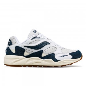 Saucony Grid Shadow 2 Ivy Prep Vita Marinblå | 96231-YRLJ