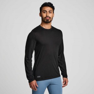 Saucony Peregrine Merino Long Sleeve Svarta | 60298-QEPW