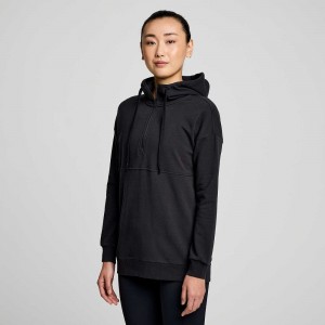 Saucony Recovery Zip Tunic Svarta | 17652-CZIL