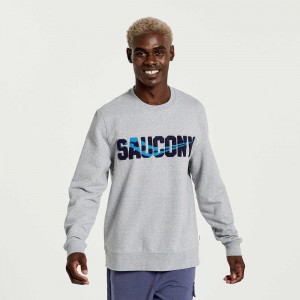 Saucony Rested Crewneck Ljusgrå | 12759-HMKV