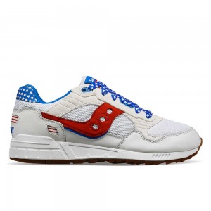 Saucony Shadow 5000 Fireworks Vita Röda | 78102-RZJQ