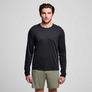 Saucony Stopwatch Long Sleeve Svarta | 35276-ARKM