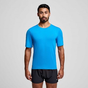 Saucony Stopwatch Short Sleeve Mörkblå | 53718-MKFX