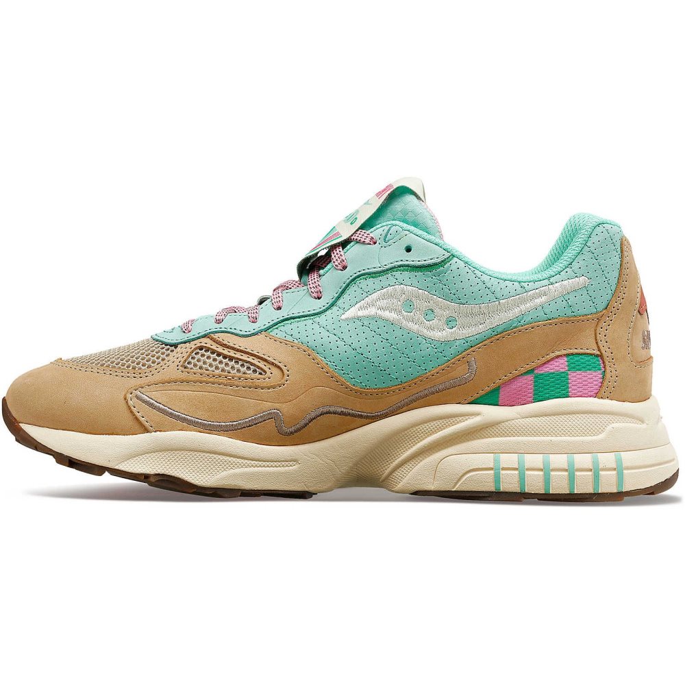 Saucony 3D Grid Hurricane Earth Citizen Turkos Grå | 32976-WTIA