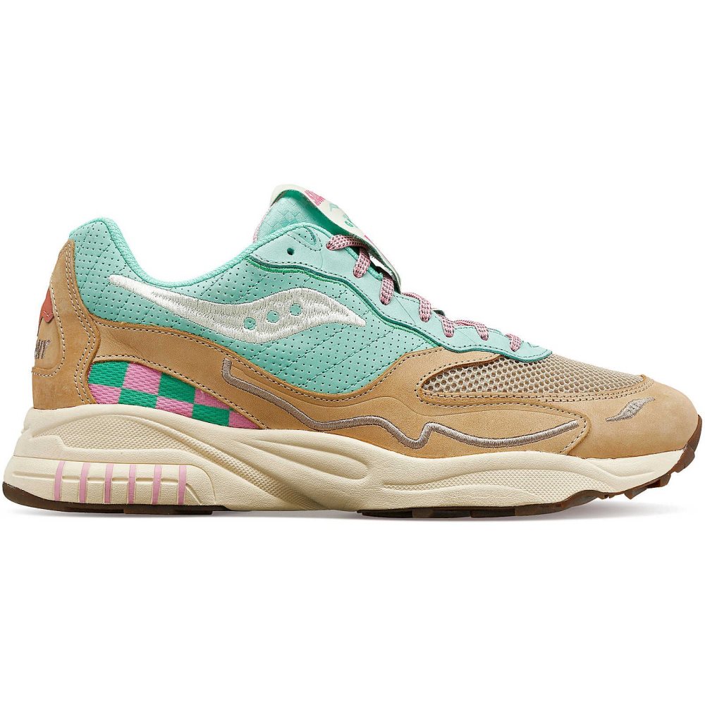 Saucony 3D Grid Hurricane Earth Citizen Turkos Grå | 32976-WTIA