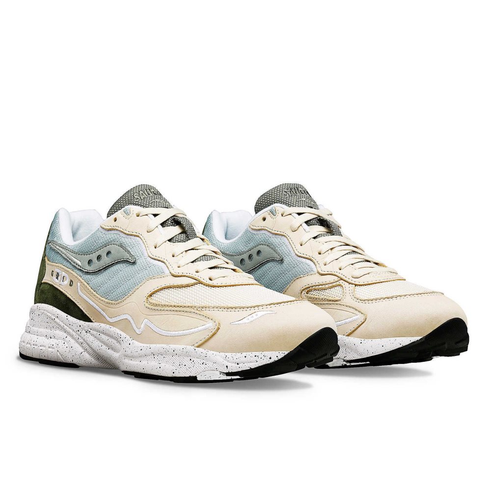 Saucony 3D Grid Hurricane Premium Beige Gröna | 34789-PJVE