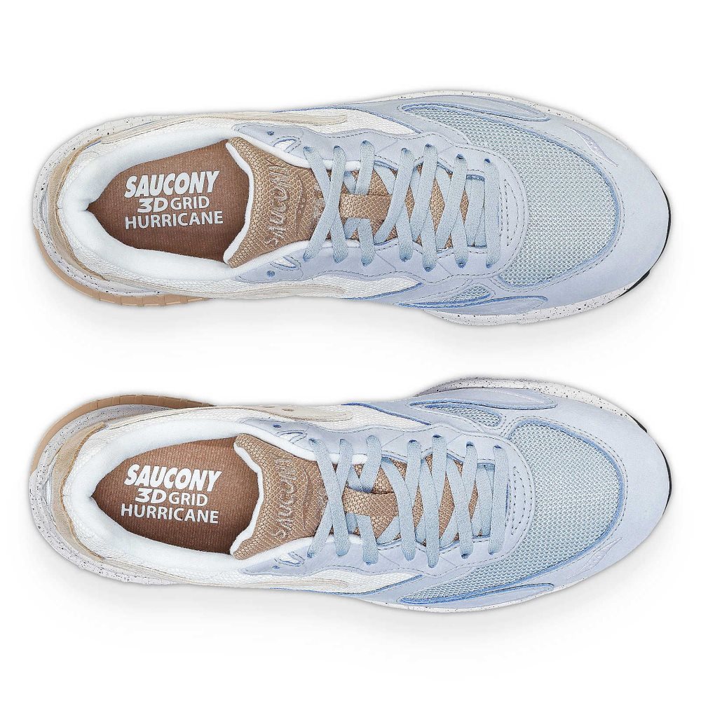 Saucony 3D Grid Hurricane Premium Ljusblå Grädde | 83904-ACMN