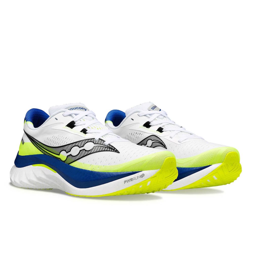 Saucony Boston Endorphin Speed 4 Vita Blå | 52360-GBNT