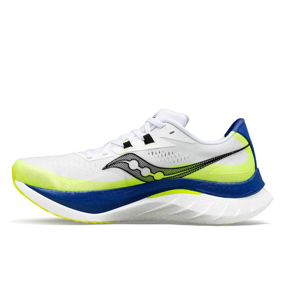 Saucony Boston Endorphin Speed 4 Vita Blå | 52360-GBNT