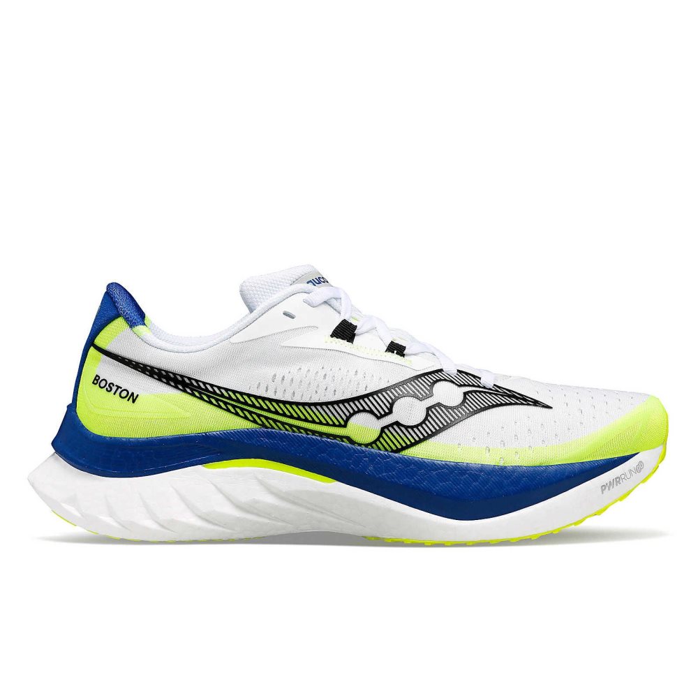 Saucony Boston Endorphin Speed 4 Vita Blå | 52360-GBNT