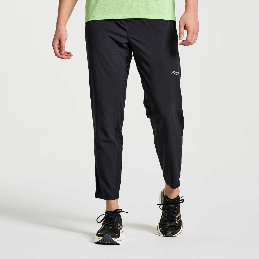 Saucony Boston Woven Pant Svarta | 42715-CLHD