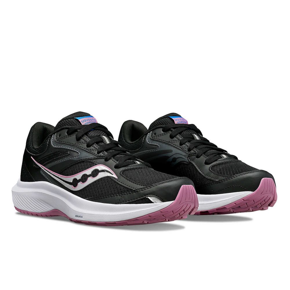 Saucony Cohesion 17 Wide Svarta Lila | 24798-YFDX