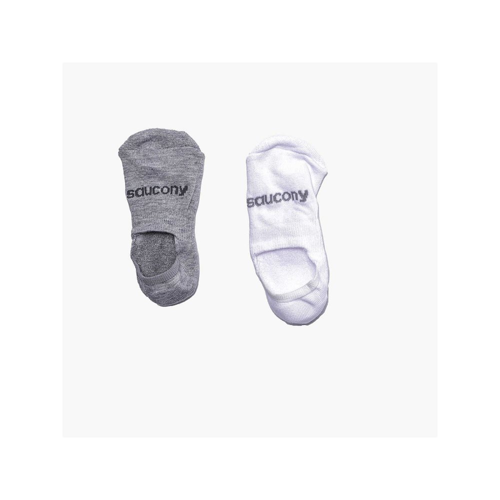 Saucony Cushioned Invisible Liner 8-Pack Vita Grå | 56043-JGSQ