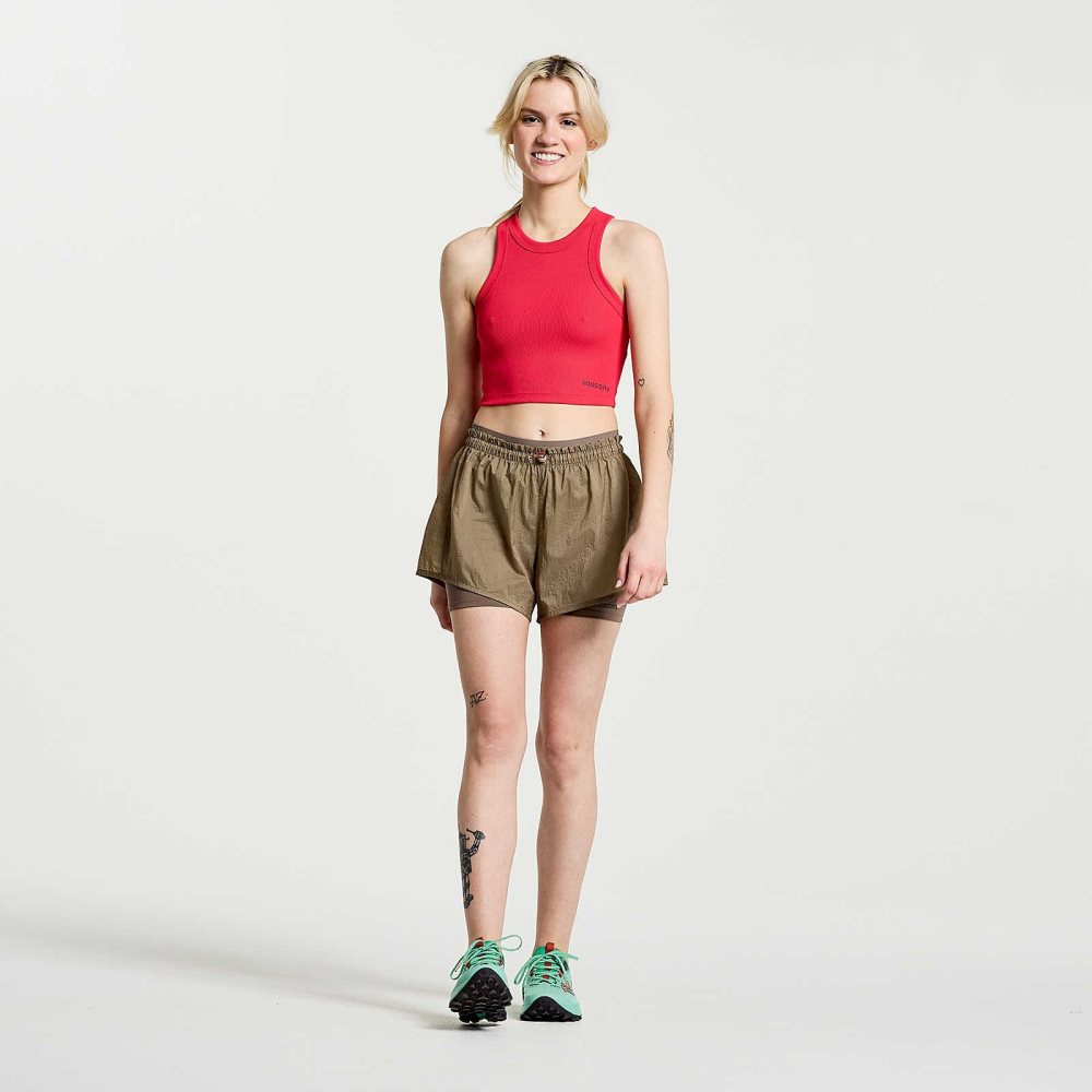 Saucony Elevate Crop Top Rosa | 76195-WLAR