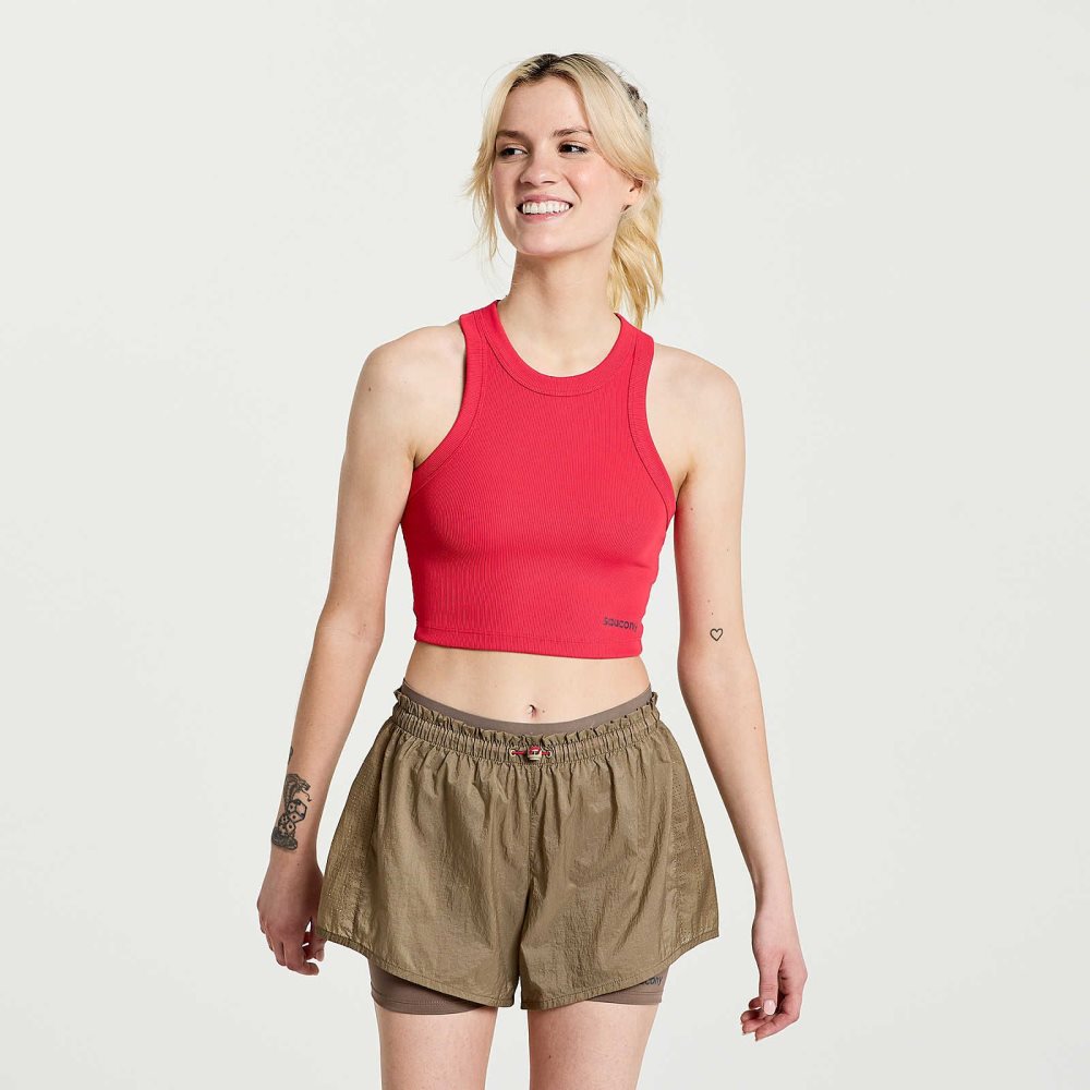 Saucony Elevate Crop Top Rosa | 76195-WLAR