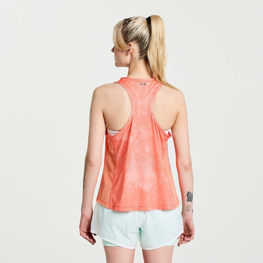 Saucony Elevate Tank Top Zenith Tie-Dye Print | 20493-AVXL