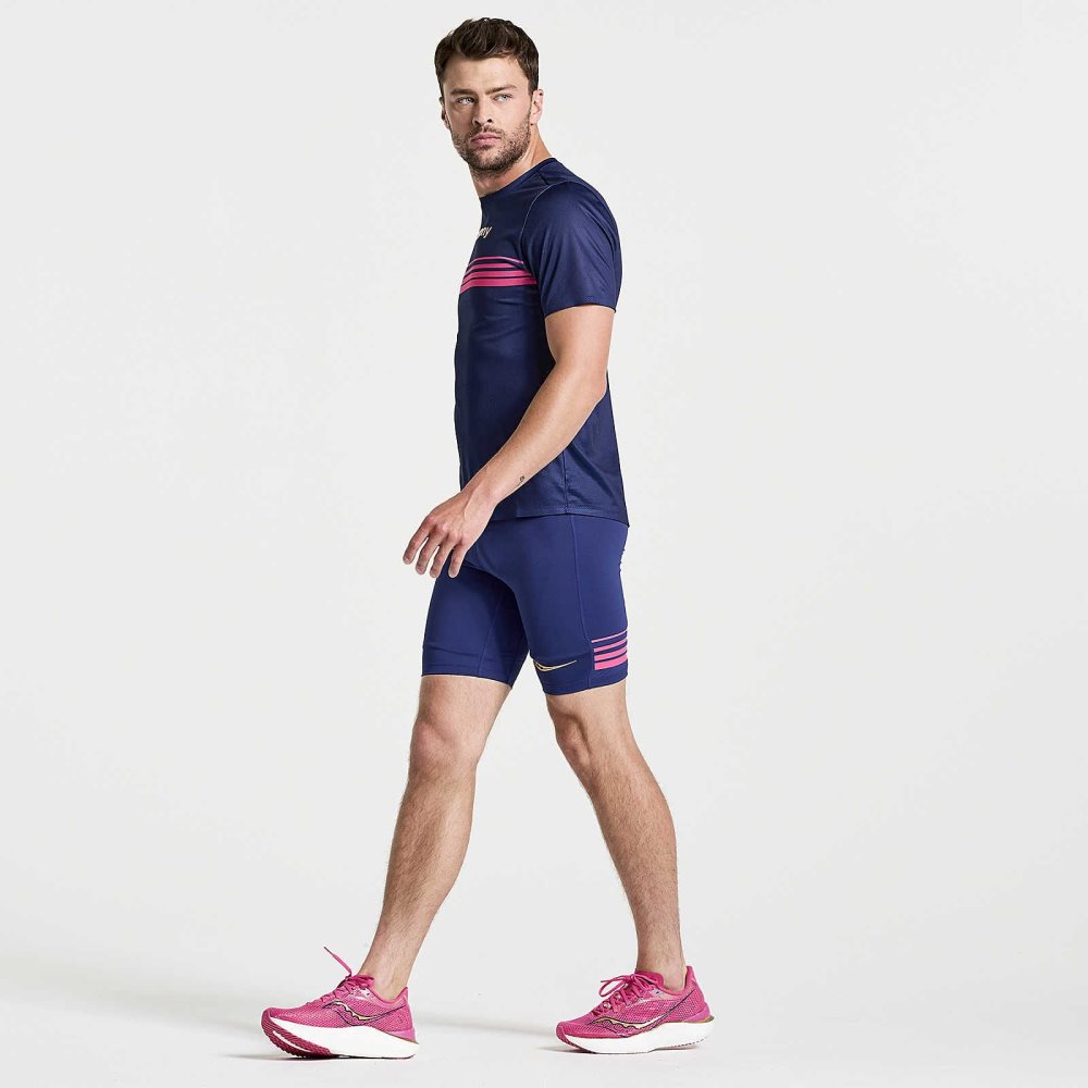 Saucony Elite Tight Short Sodalite | 92534-WYQU