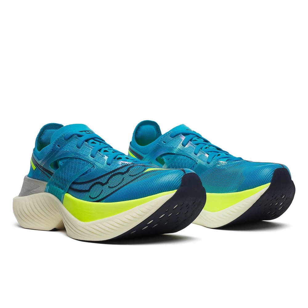 Saucony Endorphin Elite ViZiBlue Citron | 95364-XGOR