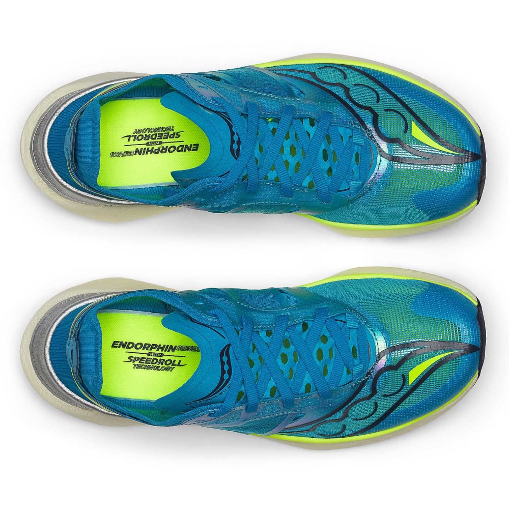 Saucony Endorphin Elite ViZiBlue Citron | 95364-XGOR