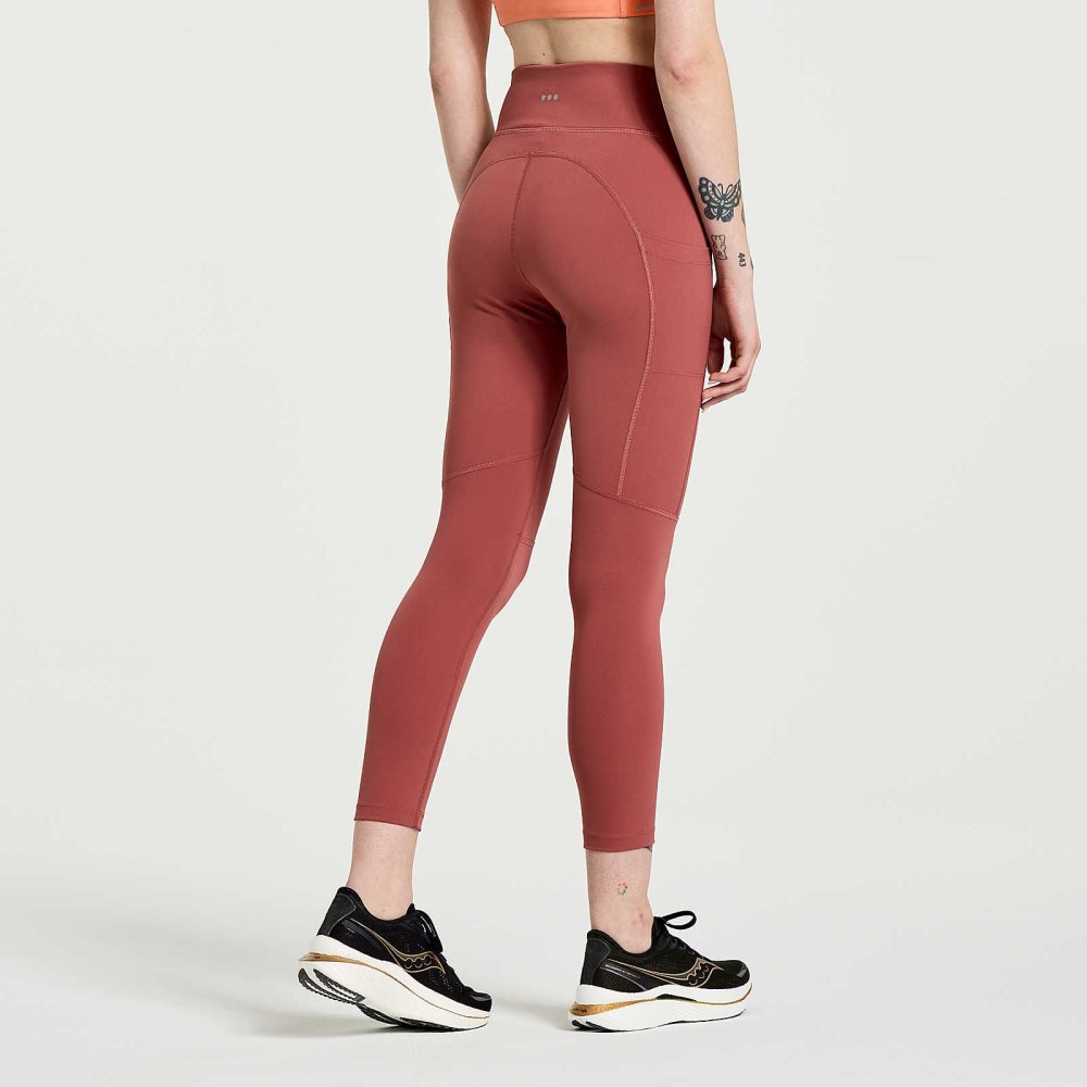 Saucony Fortify Crop Tight Apple Butter | 65931-KYIU