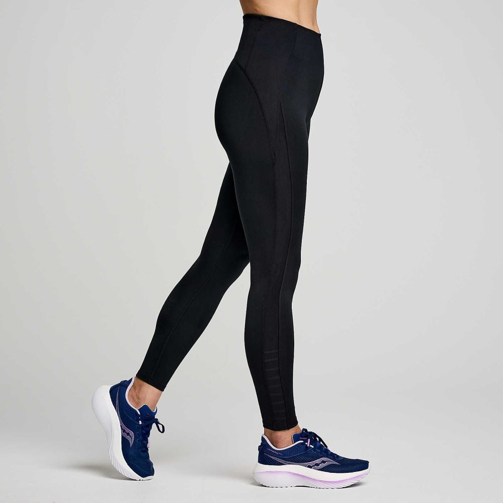 Saucony Fortify Viz Tight Svarta | 26153-OGFR