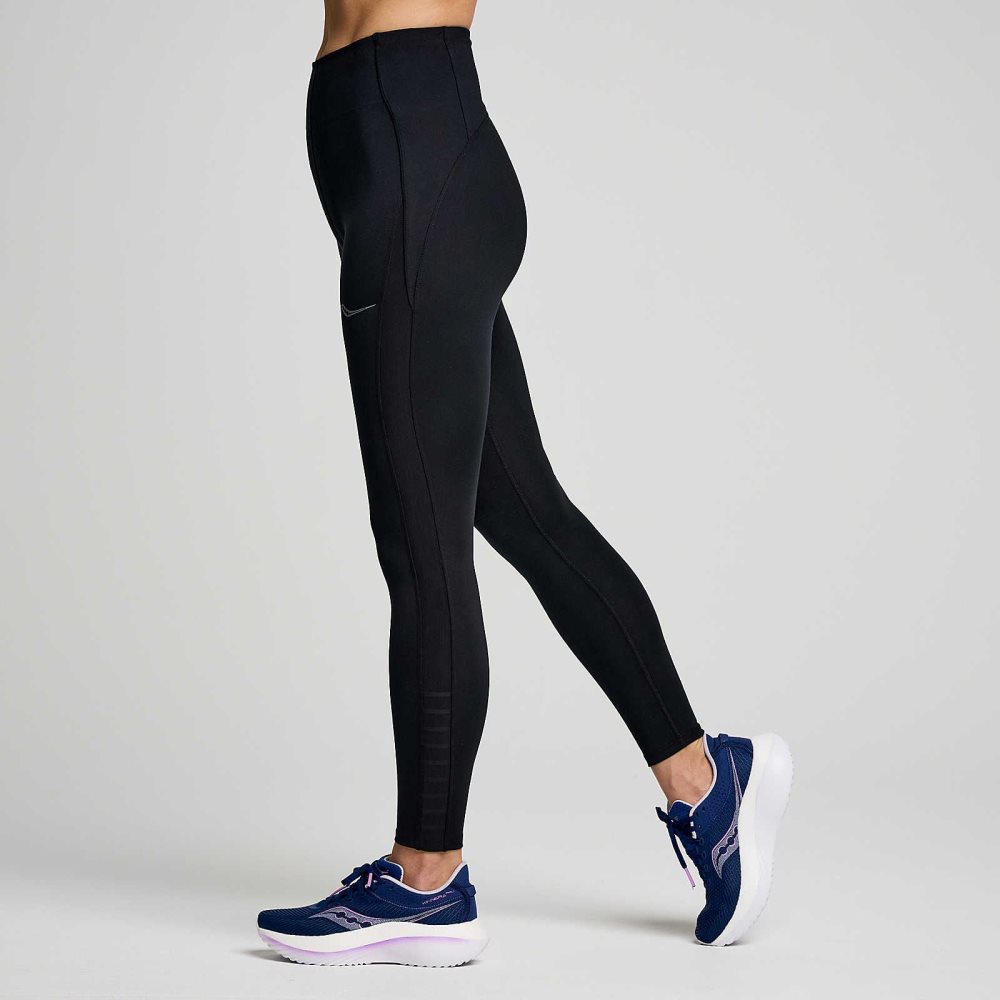 Saucony Fortify Viz Tight Svarta | 26153-OGFR