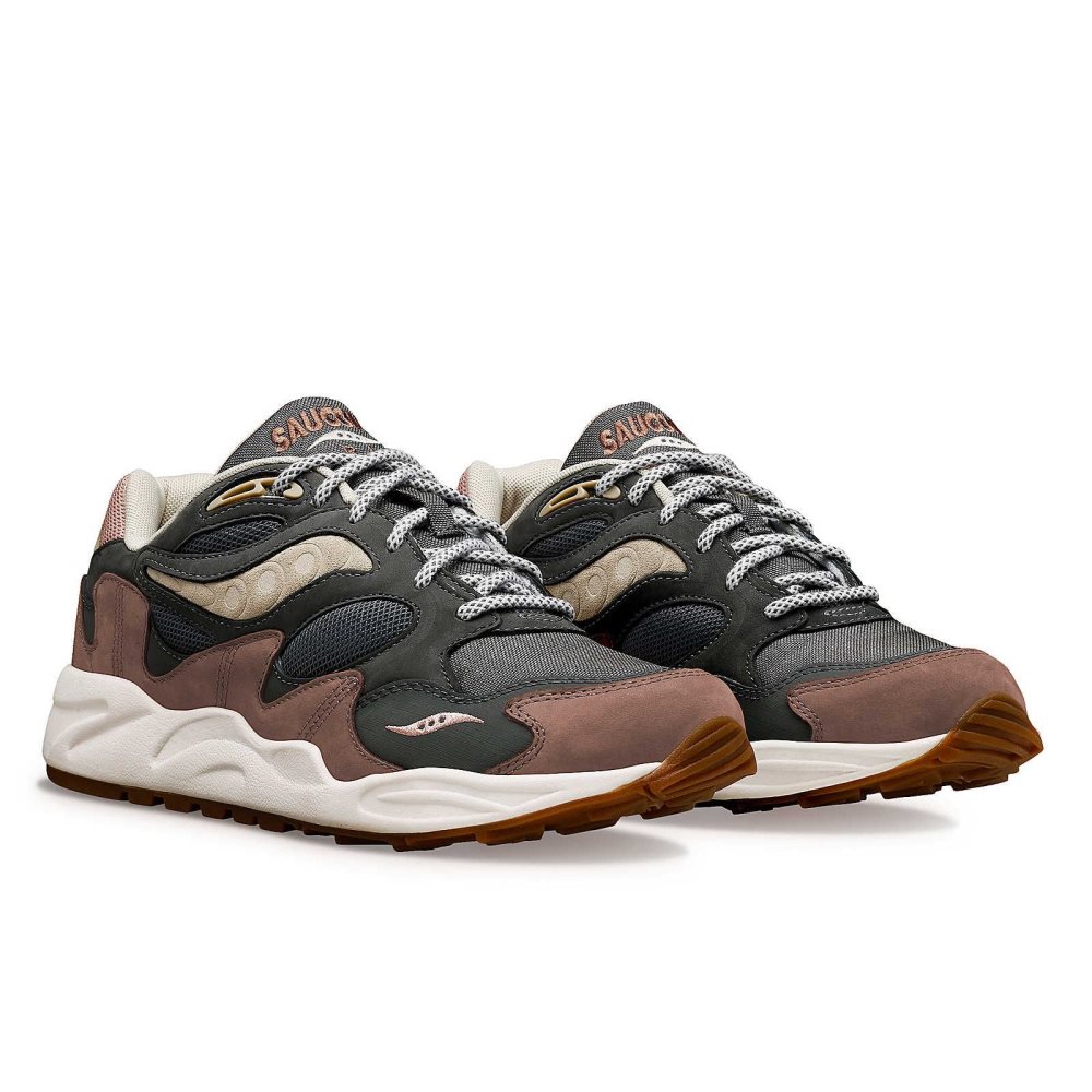 Saucony Grid Shadow 2 Secure Grå Bruna | 67253-MOER