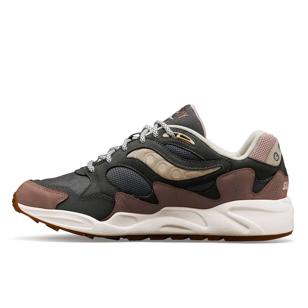 Saucony Grid Shadow 2 Secure Grå Bruna | 67253-MOER