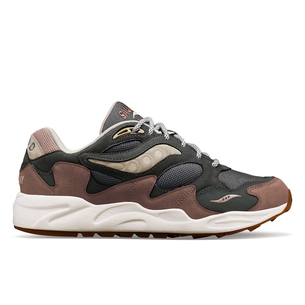 Saucony Grid Shadow 2 Secure Grå Bruna | 67253-MOER