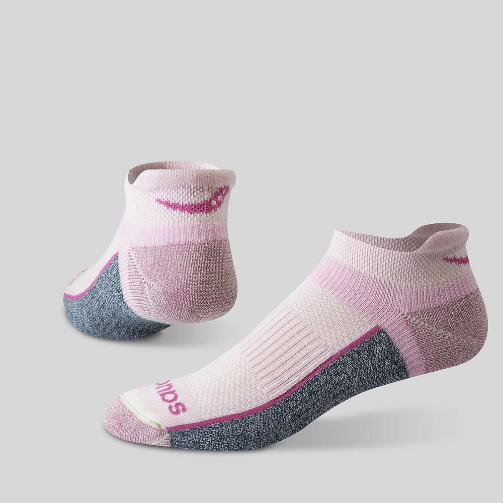 Saucony Inferno Merino Wool Blend No Show 3-Pack Sock Rosa | 15270-KISY