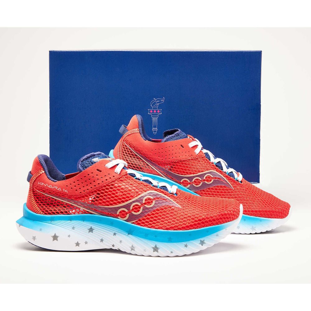 Saucony Kinvara 14 Liberty Röda Vita Blå | 92745-KYLU