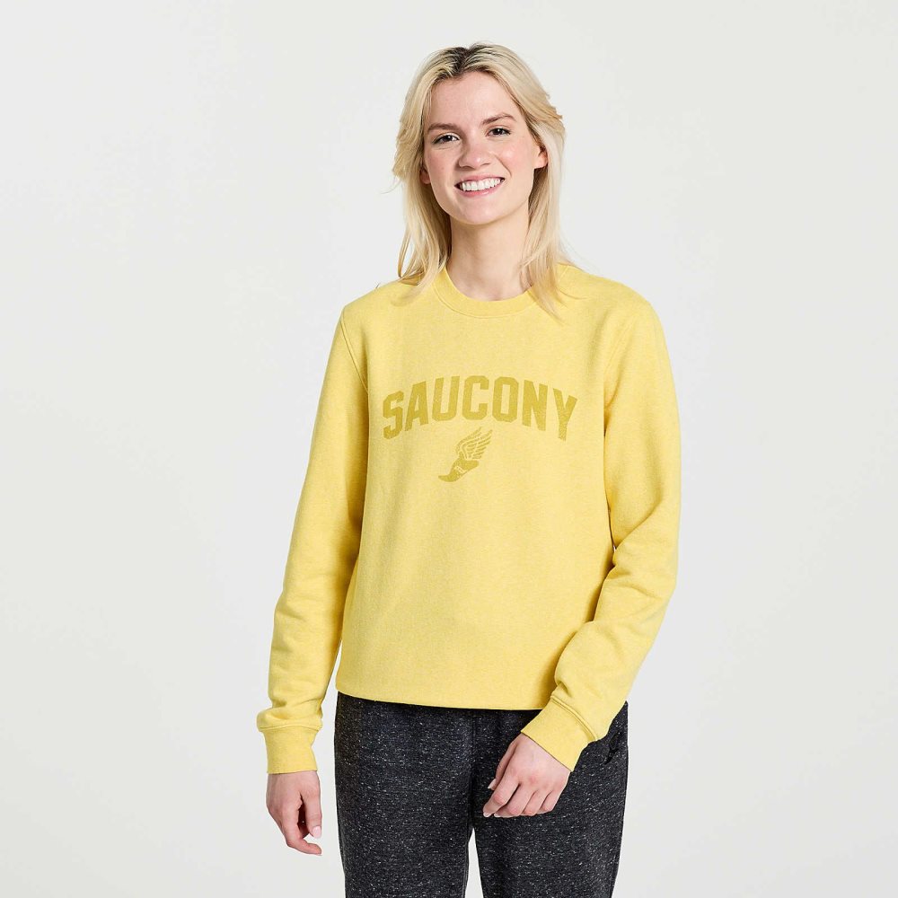 Saucony Rested Crewneck Sulphur Heather Graphic | 59310-DFEZ