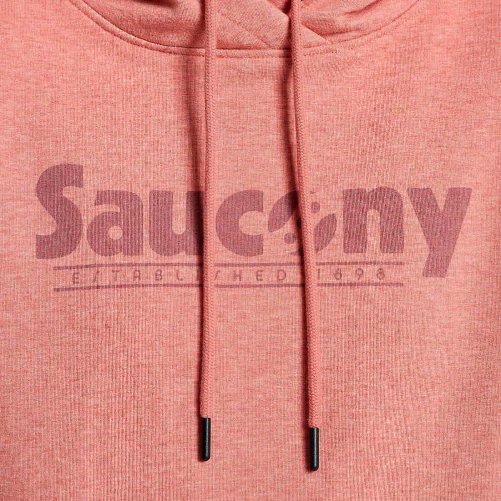 Saucony Rested Hoodie Soot Heather Graphic | 74028-YSIJ