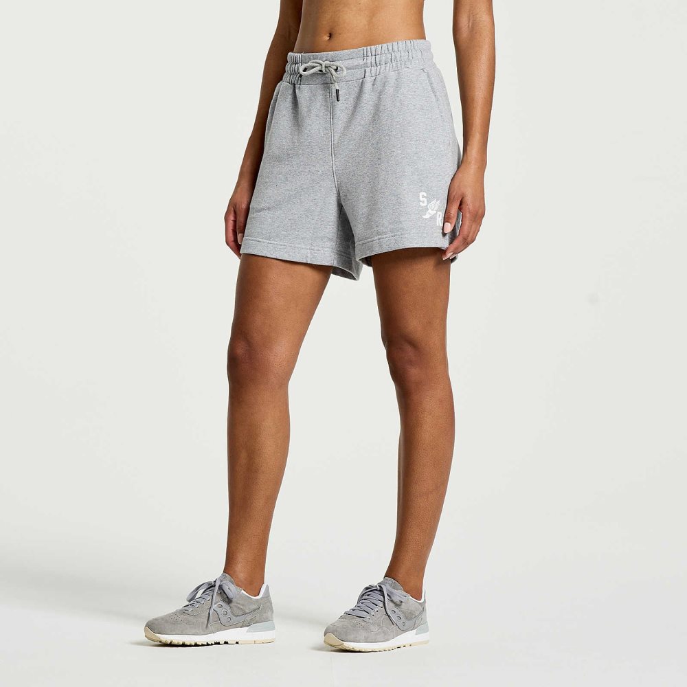 Saucony Rested Sweat Short Ljusgrå | 12309-NXKA