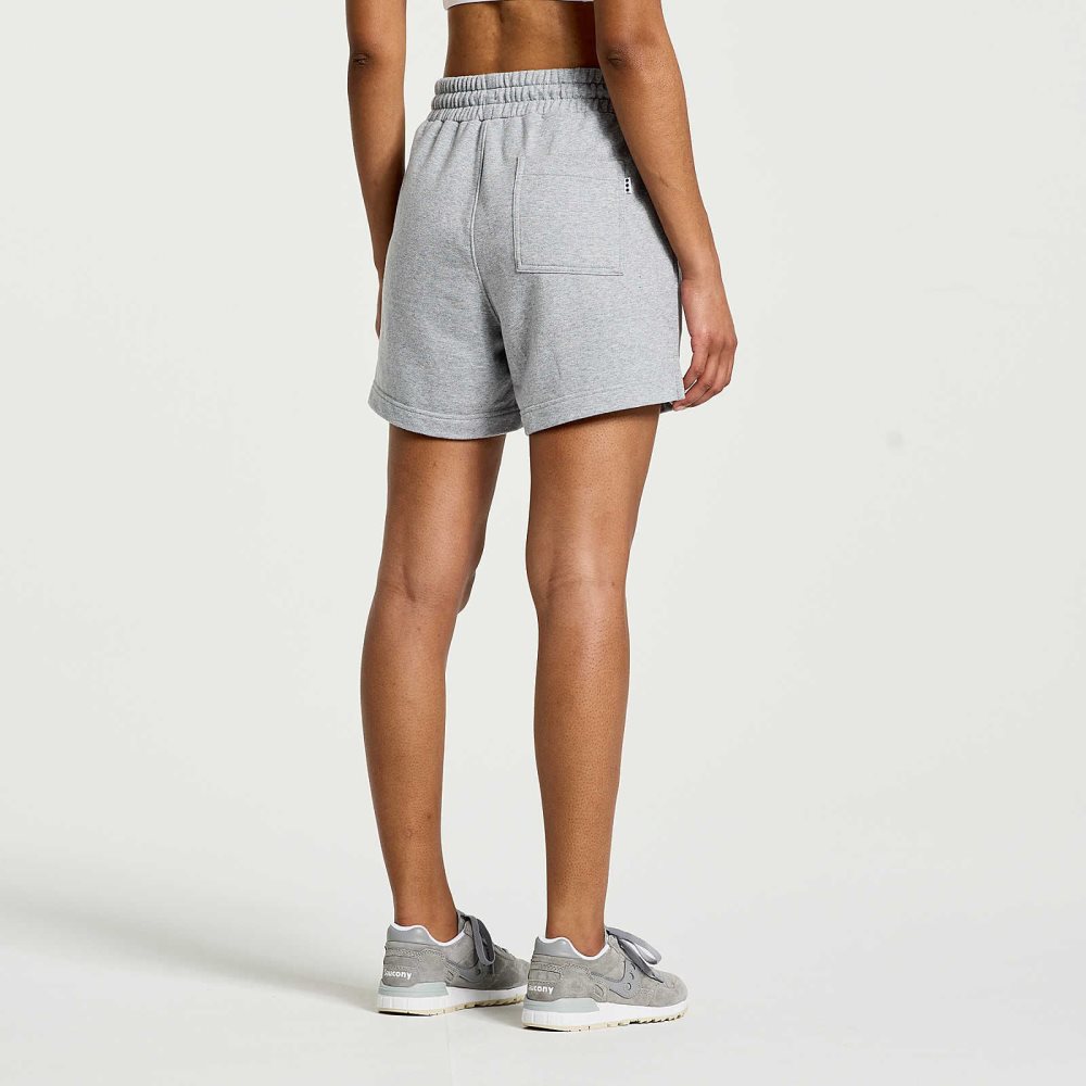 Saucony Rested Sweat Short Ljusgrå | 12309-NXKA