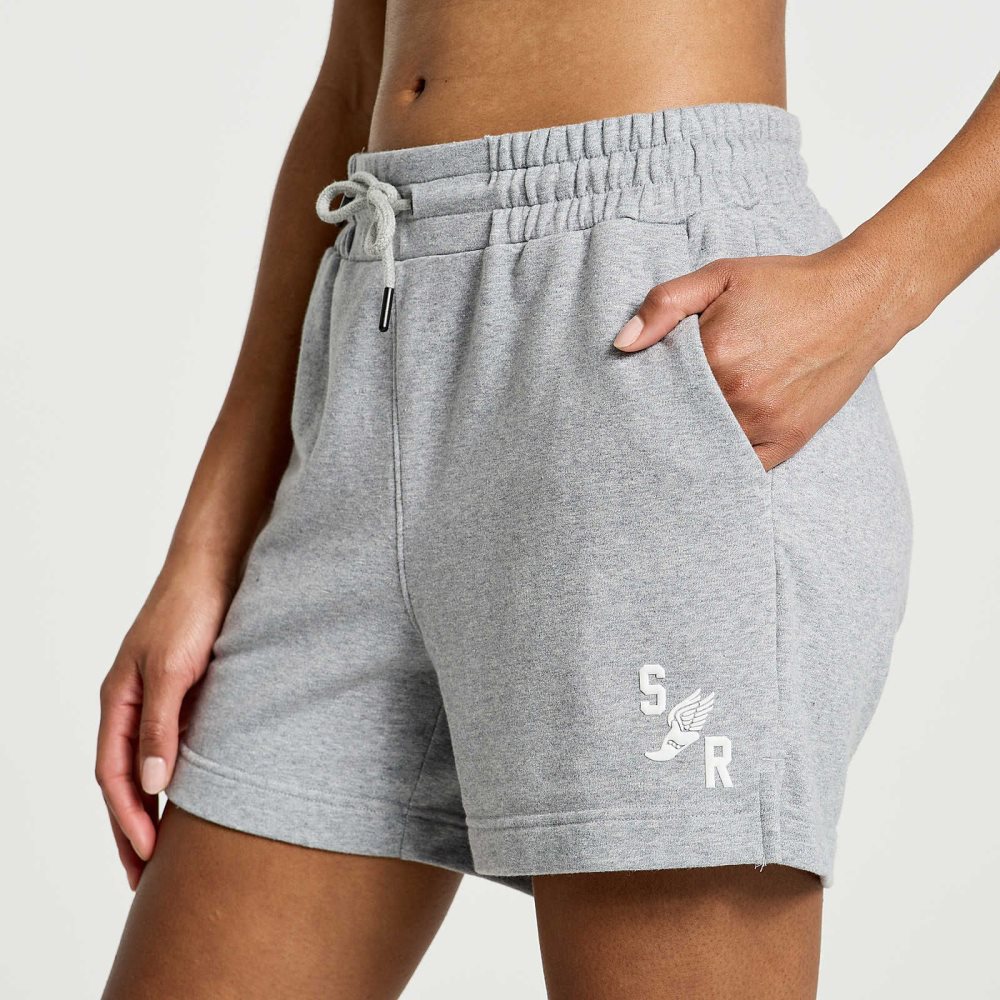 Saucony Rested Sweat Short Ljusgrå | 12309-NXKA