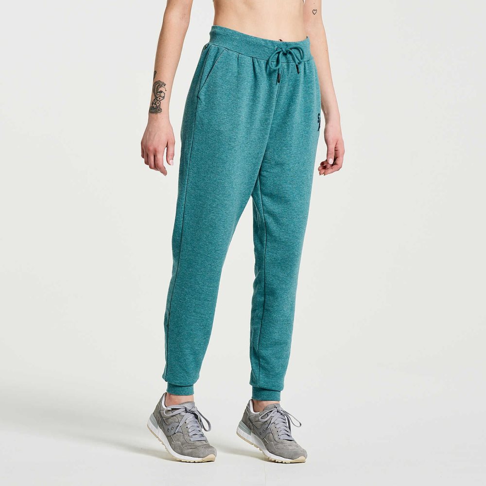 Saucony Rested Sweatpant North Atlantic Heather Graphic | 82153-IBOE