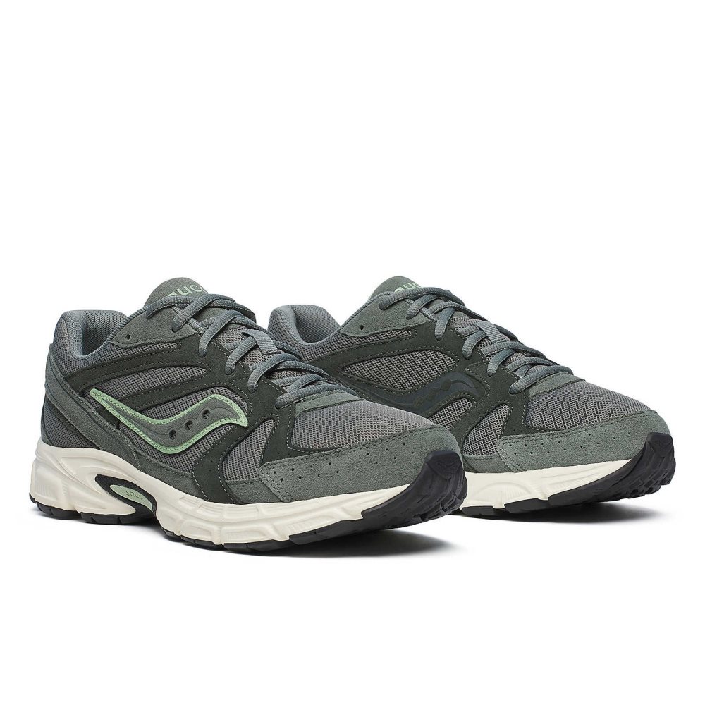 Saucony Ride Millennium Suede Olivgröna Vita | 93175-LWTR