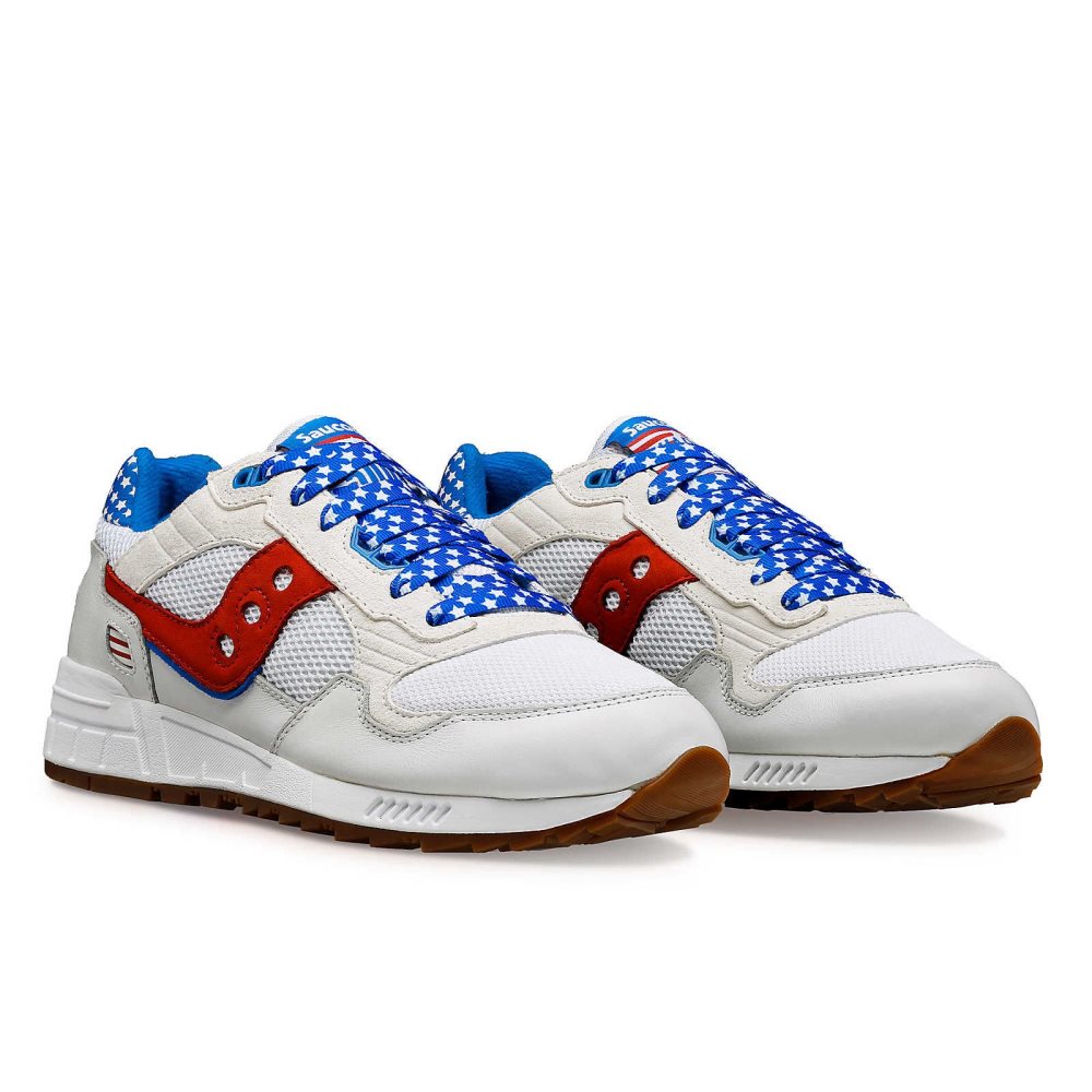 Saucony Shadow 5000 Fireworks Vita Röda | 78102-RZJQ