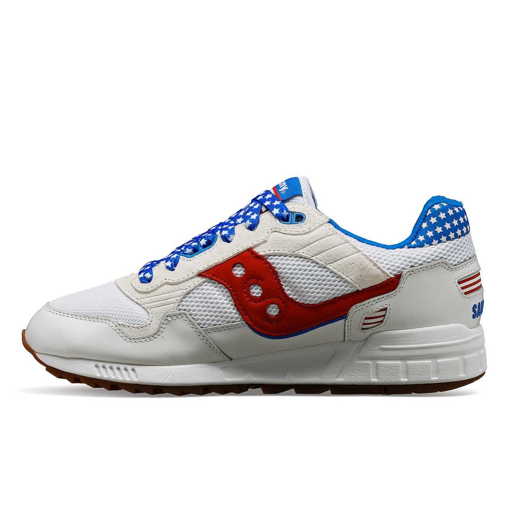 Saucony Shadow 5000 Fireworks Vita Röda | 78102-RZJQ