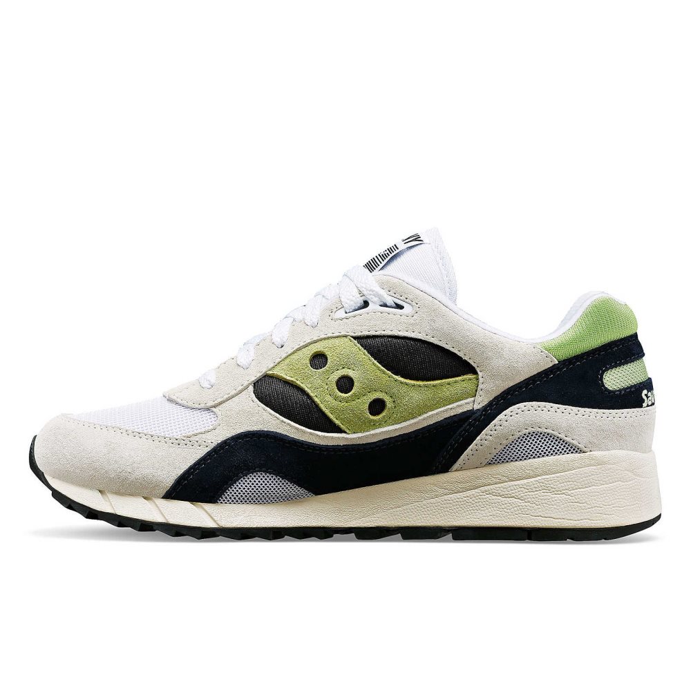 Saucony Shadow 6000 Vita Gröna | 28915-JFUM