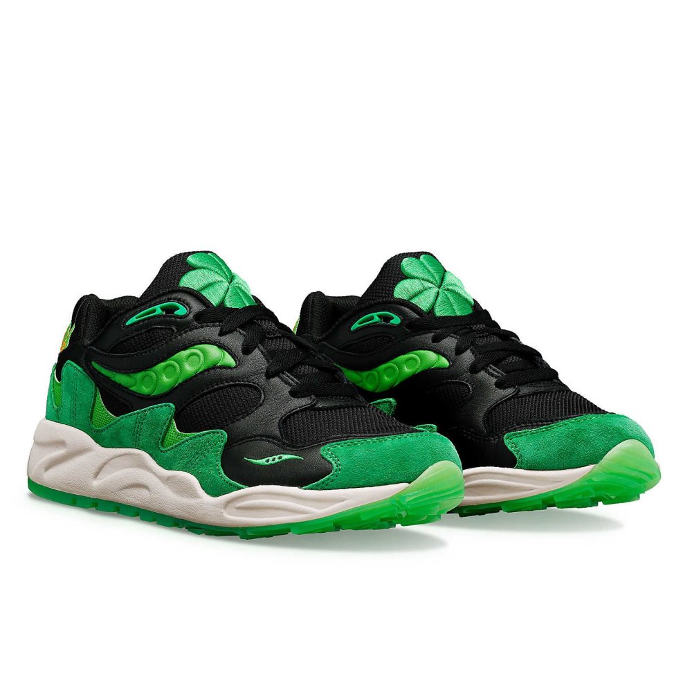 Saucony Shamrock Grid Shadow 2 Svarta Gröna | 02583-UITM