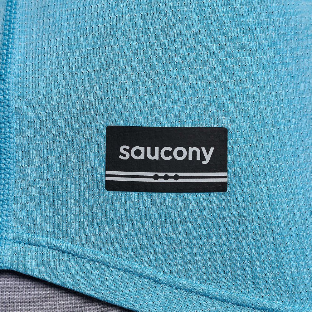 Saucony Stopwatch Graphic Short Sleeve Turkos | 96832-XFAG