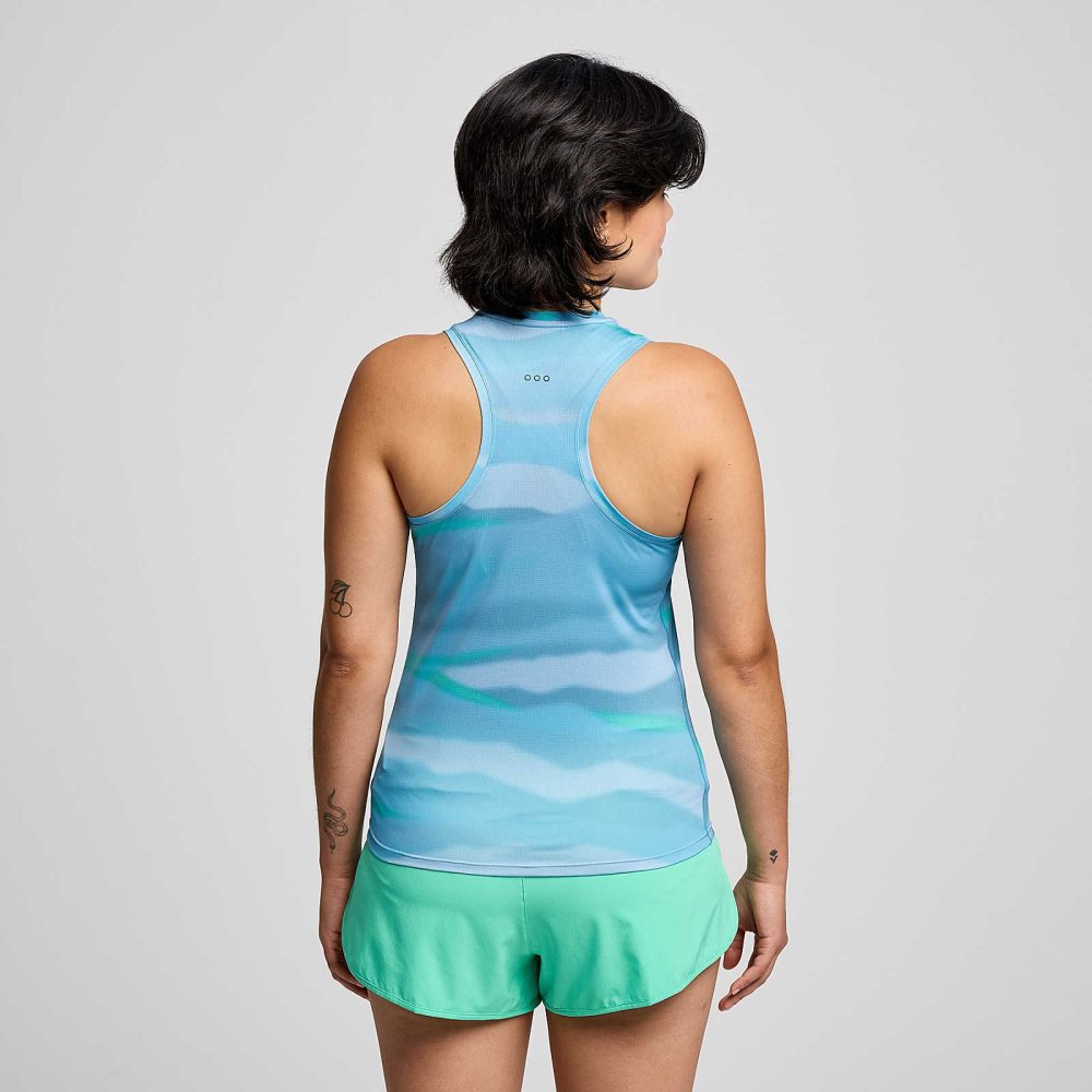 Saucony Stopwatch Graphic Singlet Calm Print | 19284-UGBI