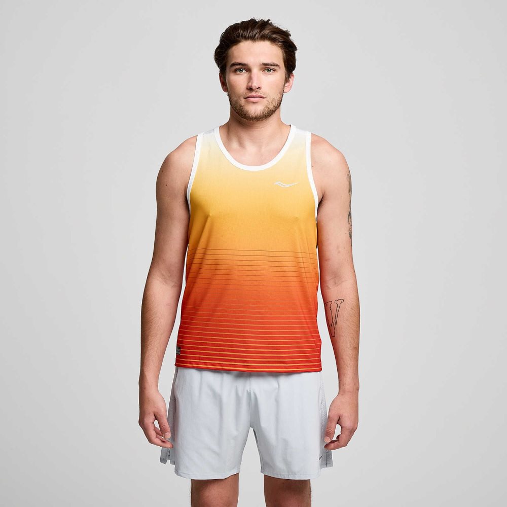 Saucony Stopwatch Graphic Singlet Confident Print | 89704-MFNU